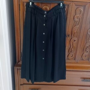 Ann Taylor Black Midi A-line Skirt